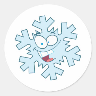 Cartoon Snowflake Runder Aufkleber