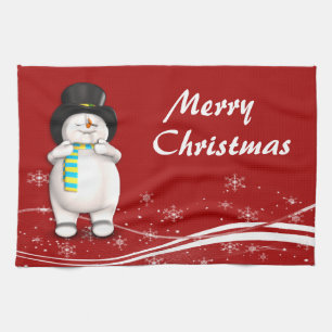 Cartoon Snowman Weihnachten Küchentuch