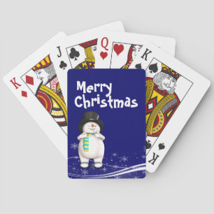 Cartoon Snowman Weihnachten Spielkarten