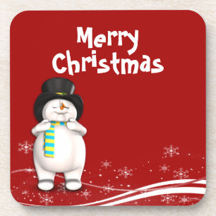 Cartoon Snowman Weihnachten Untersetzer
