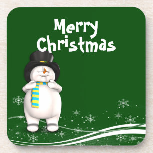 Cartoon Snowman Weihnachten Untersetzer