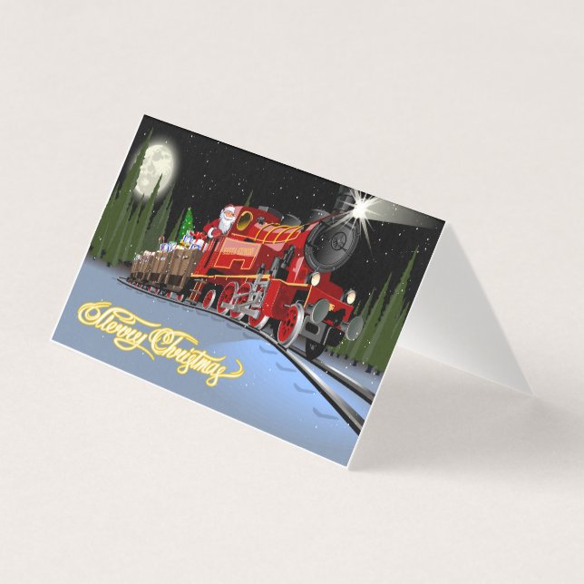 Cartoon Snta Express Postkarte (Vorderseite)