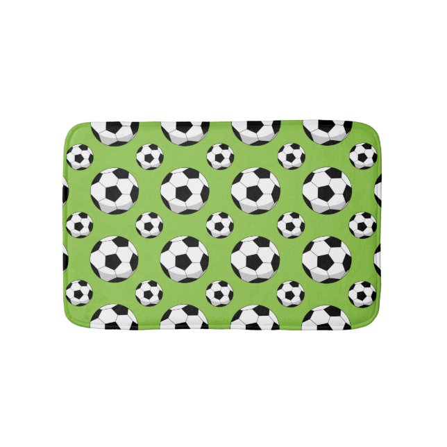 Cartoon Soccer Ball Muster Badematte (Vorderseite)
