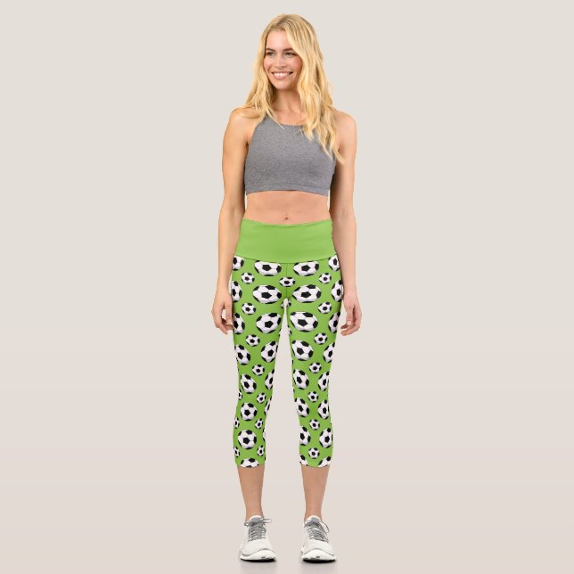Cartoon Soccer Ball Muster Capri Leggings (Vorderseite)