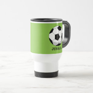 Cartoon Soccer Ball   Name hinzufügen Reisebecher