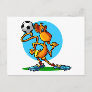 Cartoon Soccer Monkey Postkarte