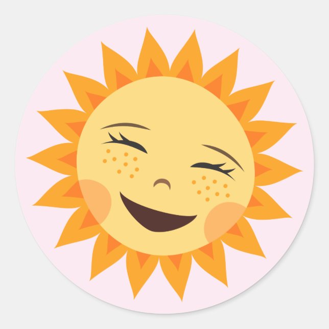 Cartoon sonnenbedruckte, rosa Aufkleber für Mädche (Vorderseite)