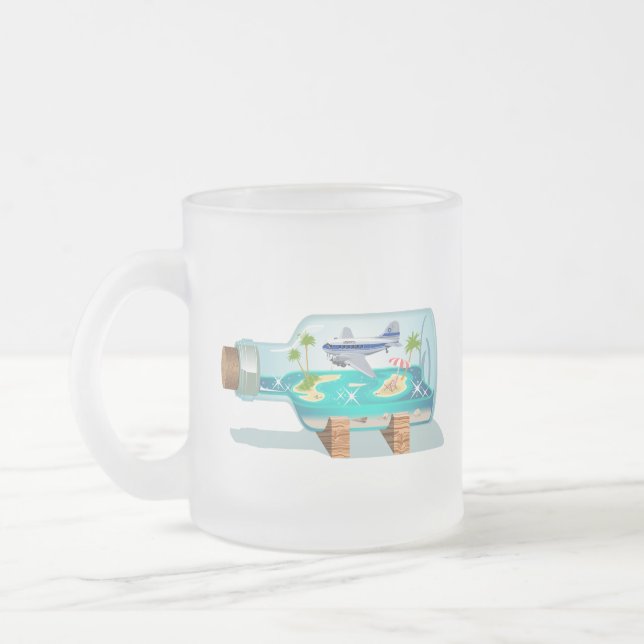 Cartoon Souvenir Flasche Mattglastasse (Links)