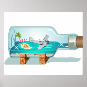 Cartoon Souvenir Flasche Poster