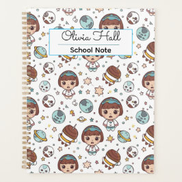 Cartoon Space Back to School Supplies Teachers  Planer