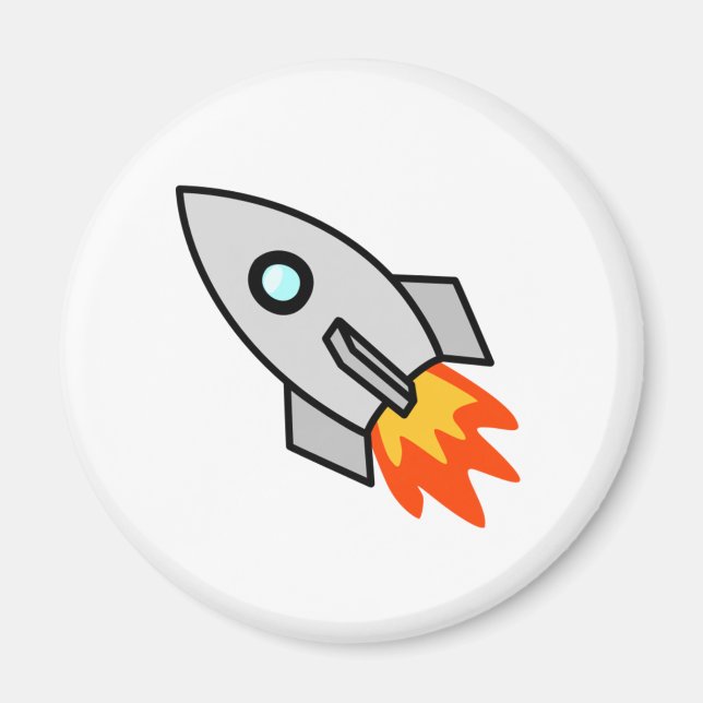 Cartoon Space Rocket Magnet (Vorne)