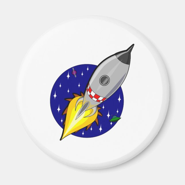 Cartoon Space Rocket Magnet (Vorne)
