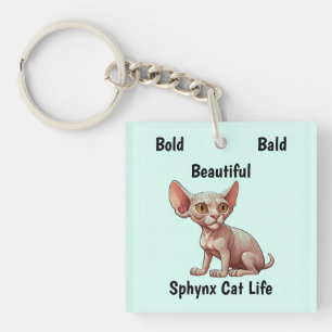Cartoon Sphynx Cat Schlüsselanhänger