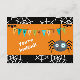 Cartoon Spider Halloween Kids Party Einladung