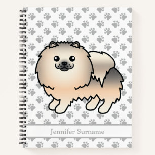Cartoon-Spitz für Cream-Sable und benutzerdefinier Notizbuch