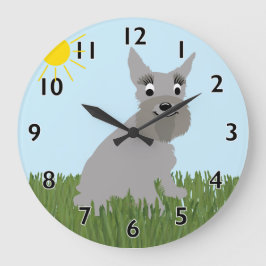 Cartoon Standard Schnauzer Clock Große Wanduhr