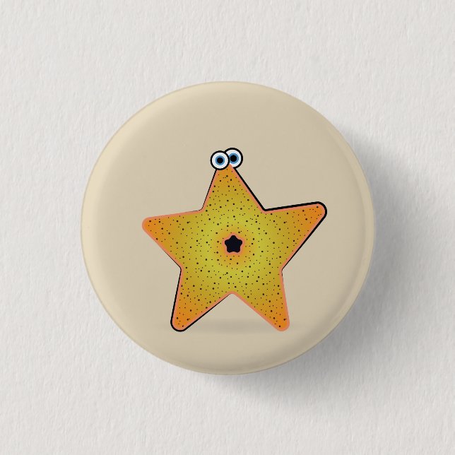 Cartoon Starfish Button (Vorderseite)