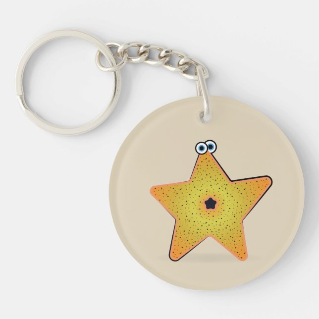 Cartoon Starfish Schlüsselanhänger (Vorderseite)