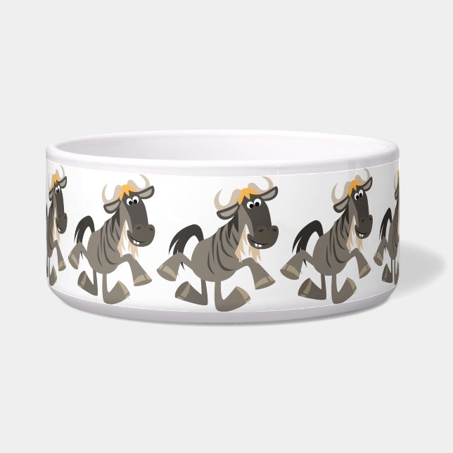 Cartoon Steche Tanzen Wildbeest Haustier Bowl Napf (Links)