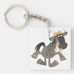 Cartoon Steche Tanzen Wildebeest Akryllischer Schl Schlüsselanhänger