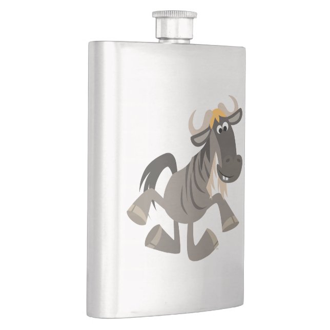 Cartoon Steche Tanzen Wildebeest Classic Flask Flachmann (Rechts)