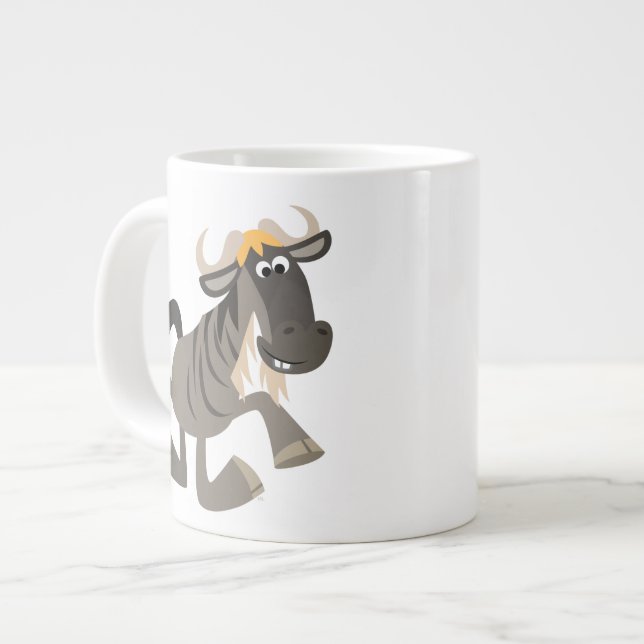 Cartoon Steche Tanzen Wildebeest Jumbo Tasse (Vorderseite Links)