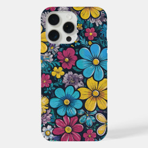 Cartoon Stil cmym Mini-Blume iPhone 15 Pro Max Hülle