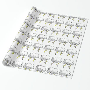 Cartoon Storm Cloud Rainy Day Design Geschenkpapier