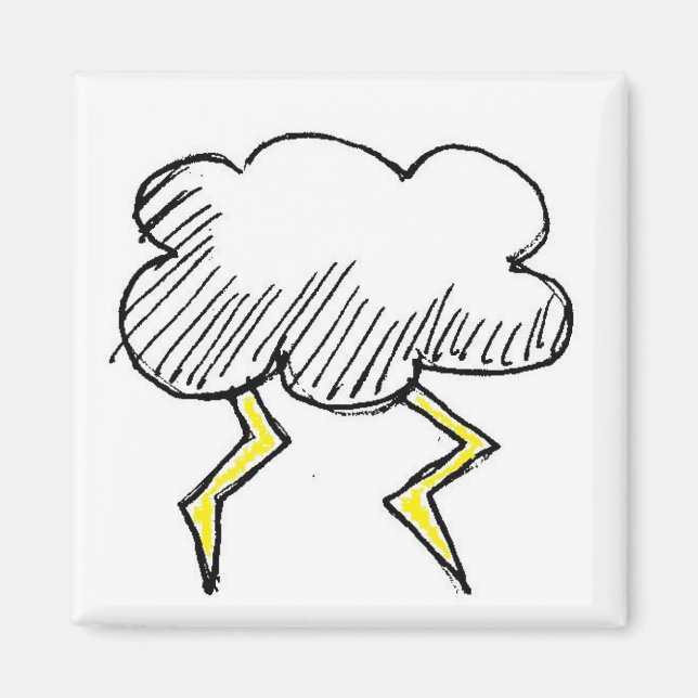 Cartoon Storm Cloud Rainy Day Design Magnet (Vorne)