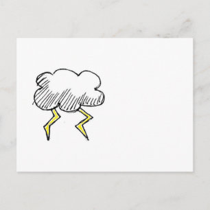 Cartoon Storm Cloud Rainy Day Design Postkarte