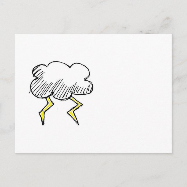 Cartoon Storm Cloud Rainy Day Design Postkarte (Vorderseite)