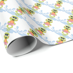 Cartoon-Strandfrosch-Muster-Geschenkpapier Geschenkpapier