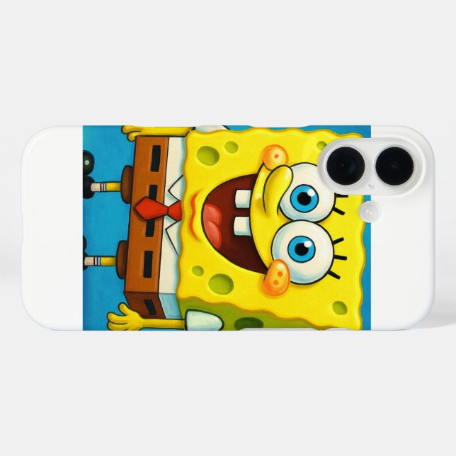 Cartoon Style Fun Yellow Character iPhone 16 Fall Hülle (Rückseite (Horizontal))