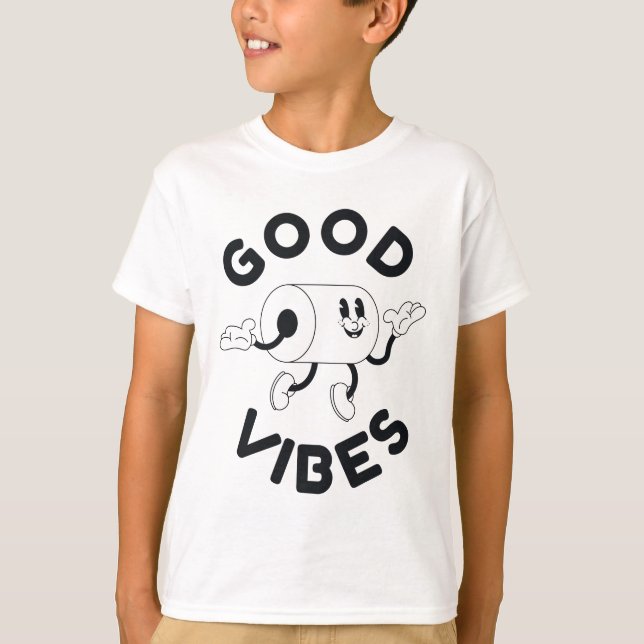 Cartoon Style Happy Paper T-Shirt (Vorderseite)