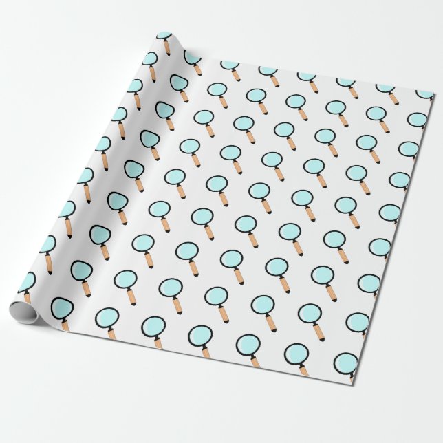 Cartoon Style Magnifying Glass Geschenkpapier (Ungerollt)
