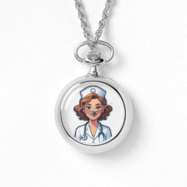 Cartoon Style Nurse - Niedlicher medizinischer Hel Armbanduhr