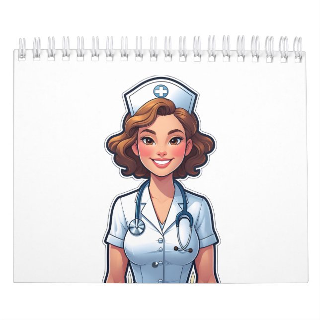 Cartoon Style Nurse - Niedlicher medizinischer Hel Kalender (Titelbild)