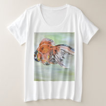 Cartoon Style Ryukin Goldfish Acrylmalerei