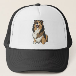 Cartoon style Sheltie Truckerkappe