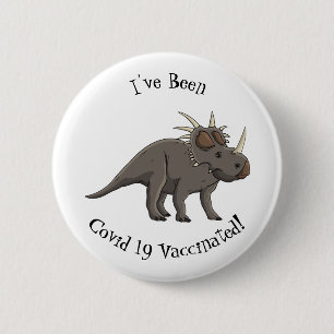 Cartoon Styracosaurus Button