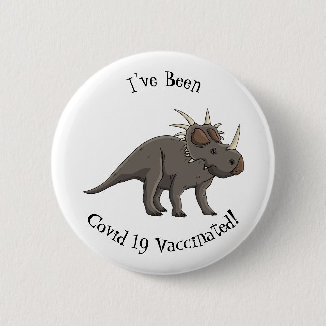 Cartoon Styracosaurus Button (Vorderseite)