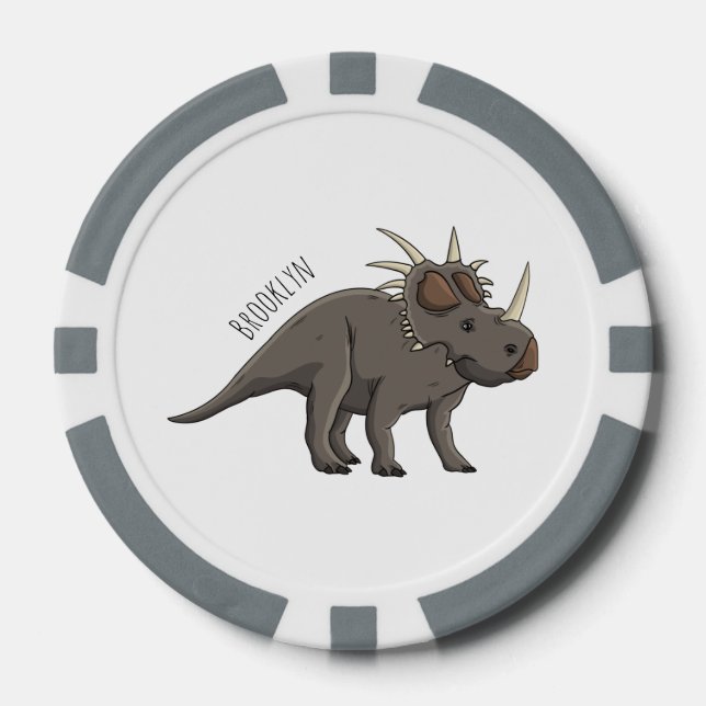 Cartoon Styracosaurus Pokerchips (Vorderseite)