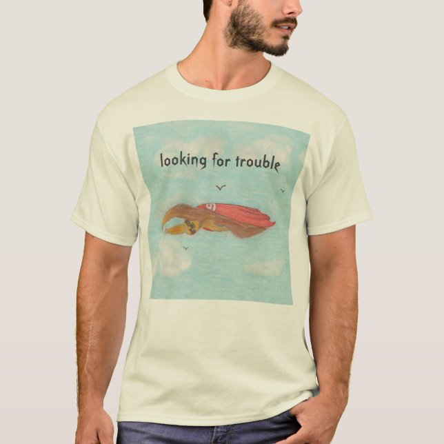 Cartoon Super-Slots mit rotem Kap T-Shirt (Vorderseite)