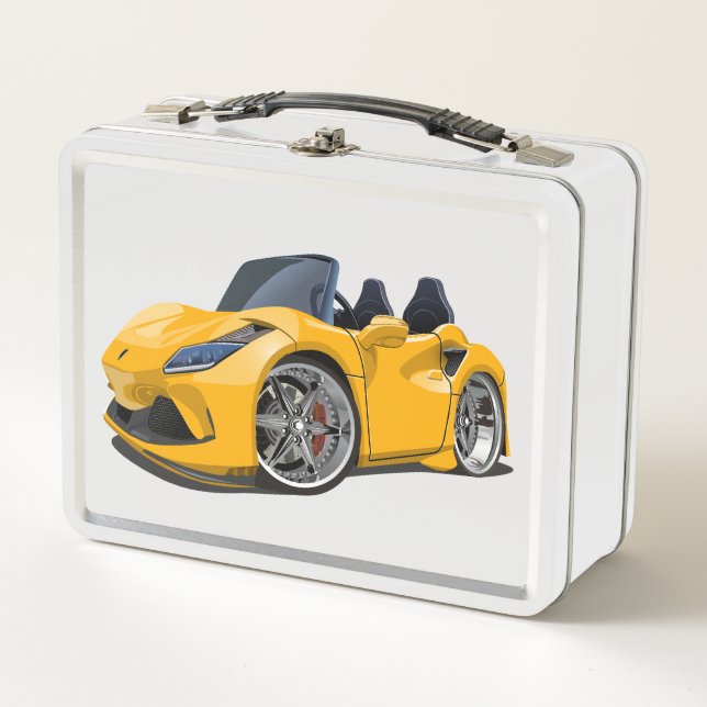 Cartoon Supercar Metall Brotdose (Vorderseite)
