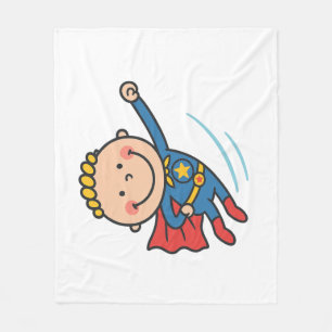 Cartoon Superhero Boy Flying Kids T - Shirt Fleecedecke