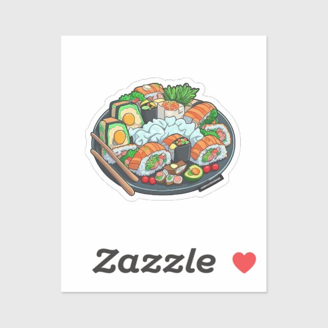 Cartoon sushi aufkleber (Blatt)