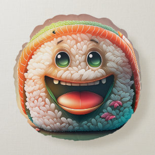 Cartoon Sushi Round Kissen - Whimsical Design Fun