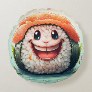 Cartoon Sushi Round Kissen - Whimsical Design Fun