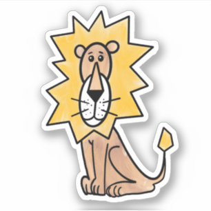 Cartoon süßer Löwe Kinder Retro Safari Dschungel T Aufkleber