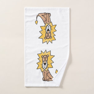 Cartoon süßer Löwe Kinder Retro Safari Dschungel T Handtuch